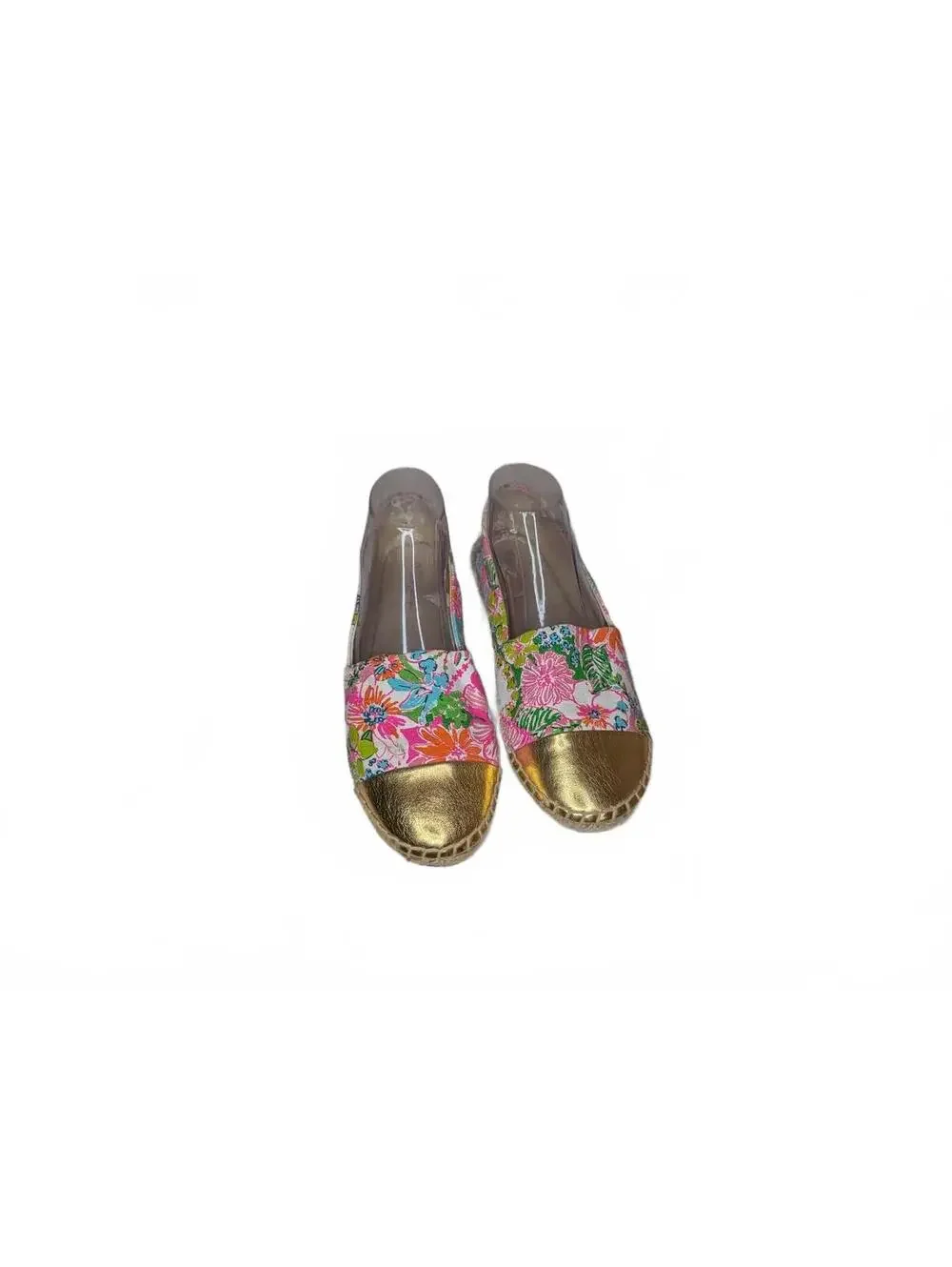 Lilly Pulitzer+Target Floral Print Espadrille w/ Metallic Gold Toes Size 9.5